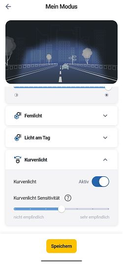 Busch & Müller App Briq-XL Mein Modus Kurvenlicht